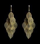 Small Gold Leaf Cascading Earrings